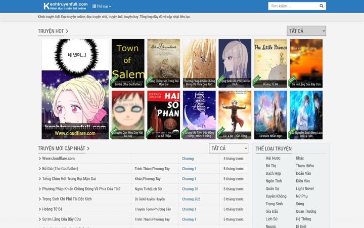 Screenshot of kenhtruyenfull.com