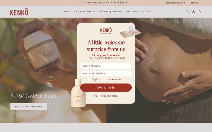 Screenshot of kenkoskincare.eu