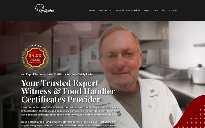Screenshot of kenkuscher.com