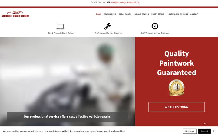 Screenshot of kenneallycrashrepairs.ie