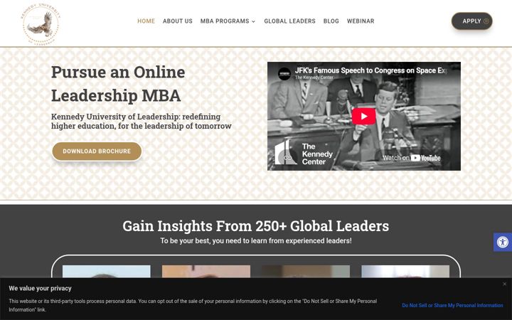 Screenshot of kennedyu.org