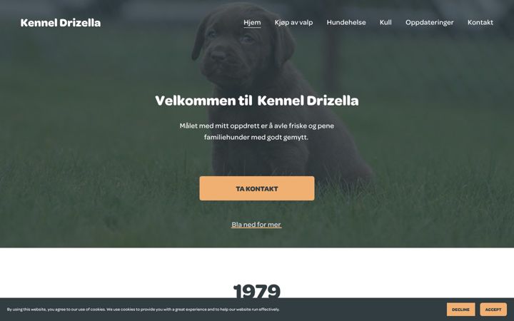 Screenshot of kenneldrizella.com