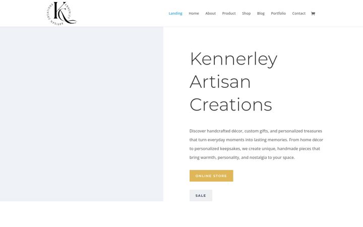 Screenshot of kennerleyartisancreations.com