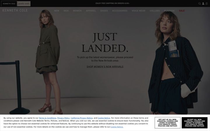 Screenshot of kennethcole.com