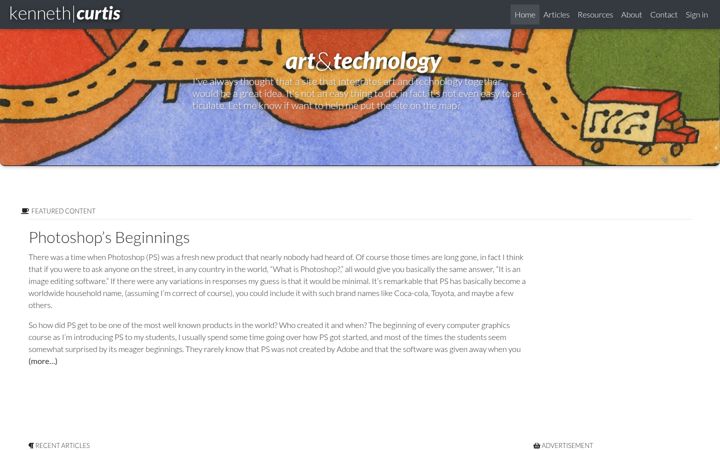 Screenshot of kennethcurtis.com