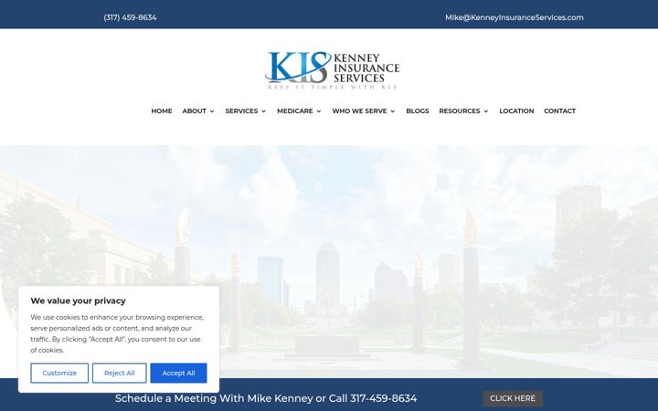 Screenshot of kenneyinsuranceservices.com