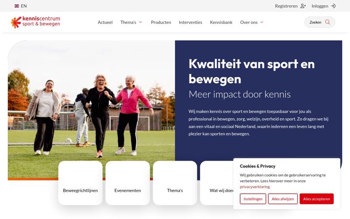 Screenshot of kenniscentrumsportenbewegen.nl