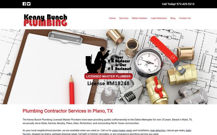 Screenshot of kennybunchplumbing.com