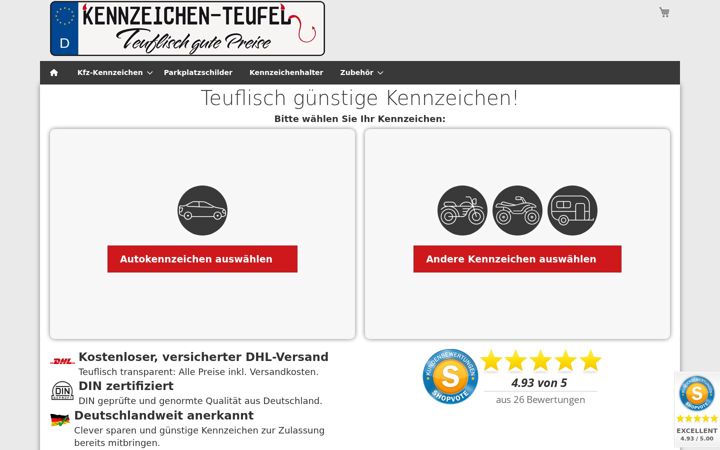 Ekraanipilt saidist kennzeichen-teufel.de