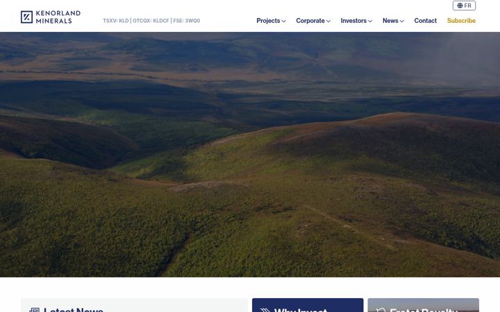 Screenshot of kenorlandminerals.com