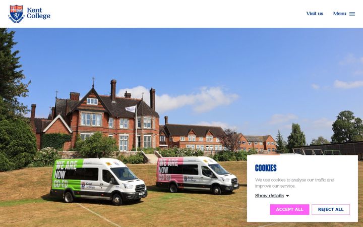 Screenshot of kent-college.co.uk