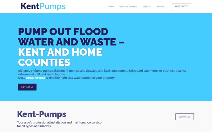 Screenshot of kent-pumps.co.uk