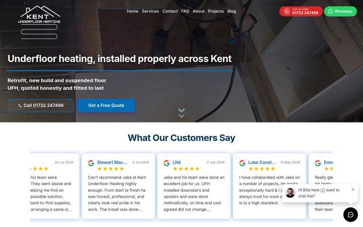 Screenshot of kent-underfloorheating.com