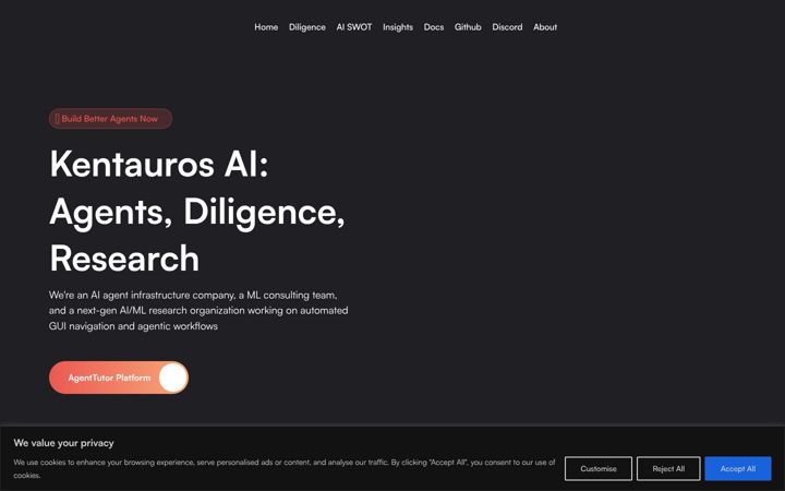 Screenshot of kentauros.ai