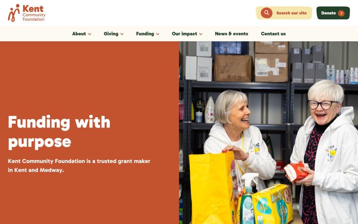 Screenshot of kentcf.org.uk