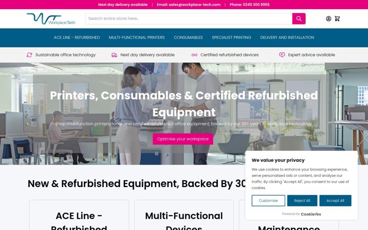 Screenshot of kentcopiers.co.uk