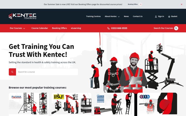 Screenshot of kentectraining.co.uk