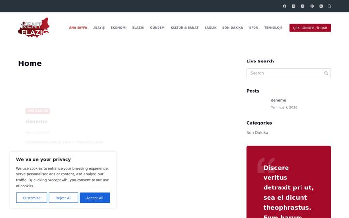 Screenshot of kentelazig.com