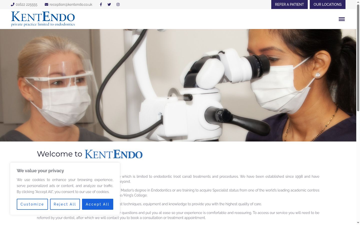Screenshot of the consent banner shown before any interaction