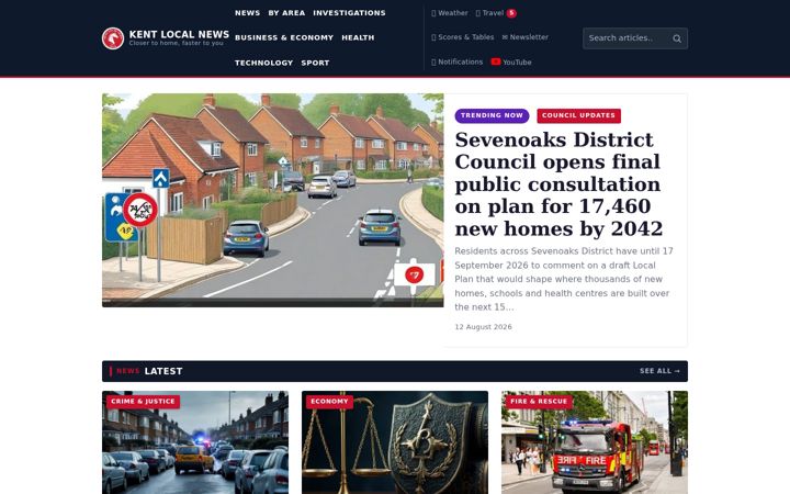 Screenshot of kentlocalnews.co.uk