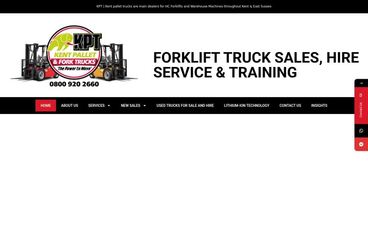 Screenshot of kentpallettrucks.co.uk
