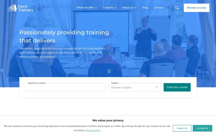Screenshot of kenttrainers.co.uk