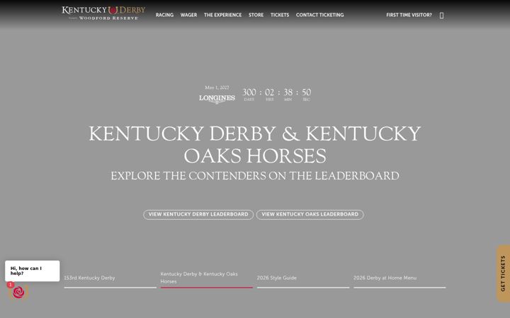 Screenshot of kentuckyderby.com
