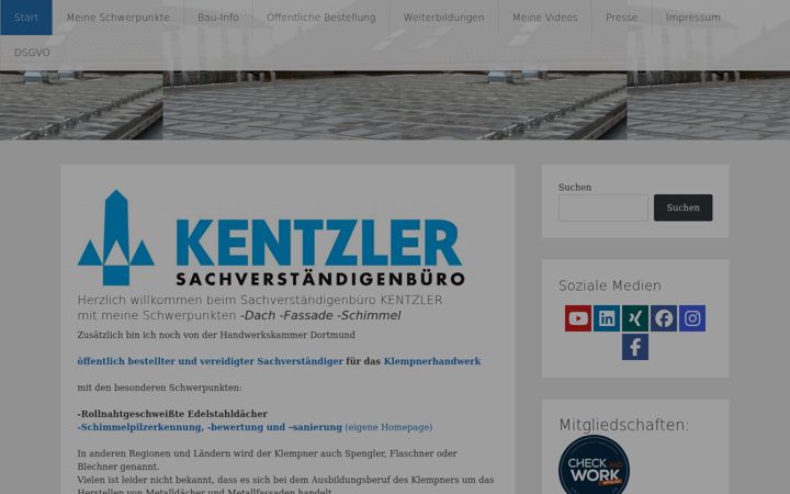 Screenshot of kentzler.com