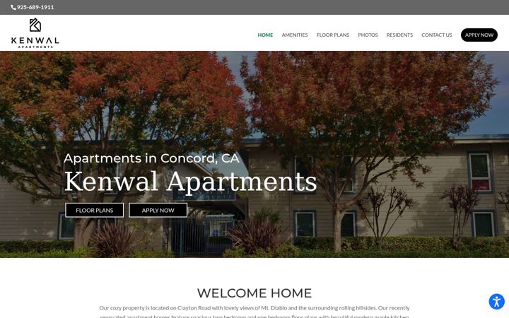 Screenshot of kenwalapartments.com