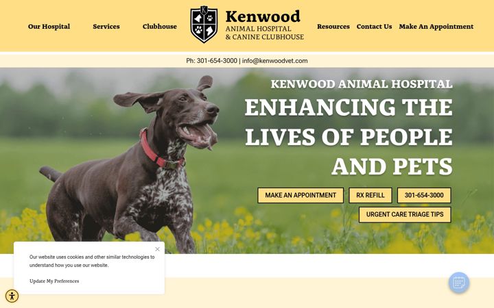 Screenshot of kenwoodvet.com