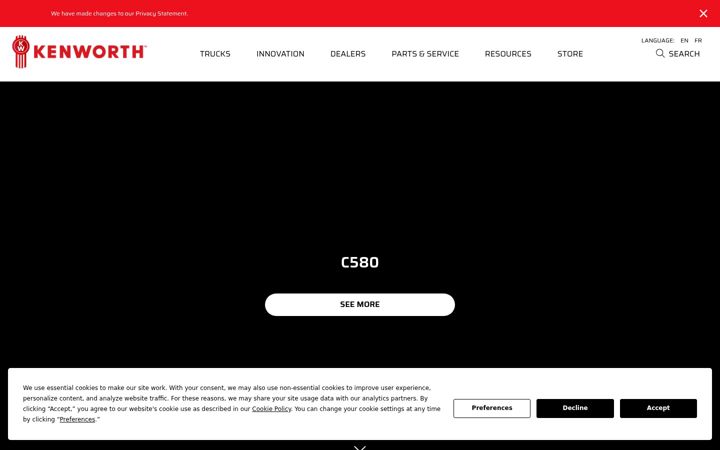 Screenshot of kenworth.com