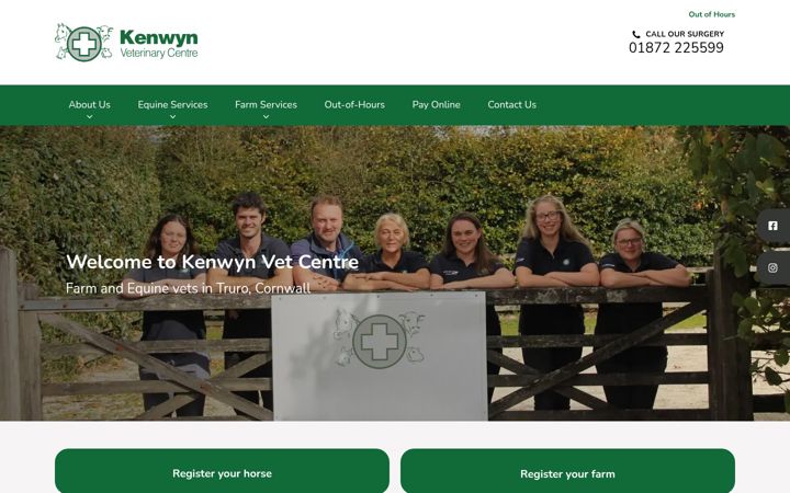 Screenshot of kenwynvets.com