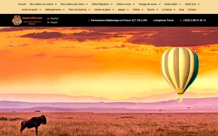 Screenshot of kenya-safari.com