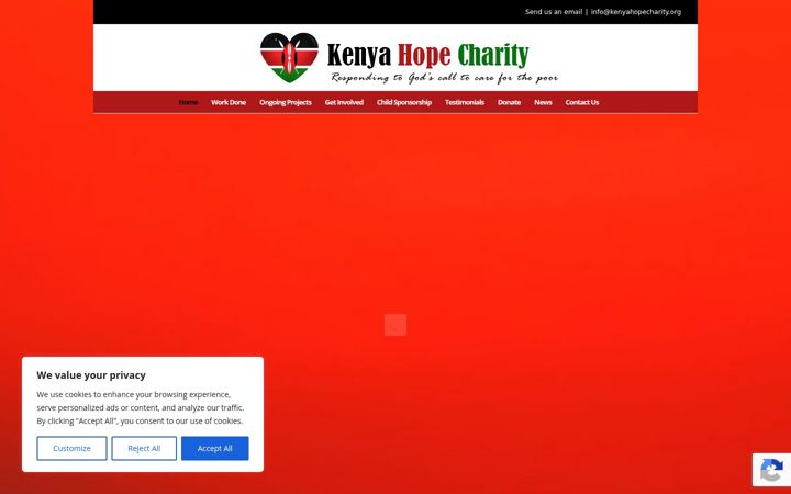 Screenshot of kenyahopecharity.org