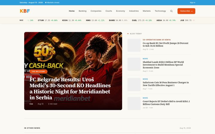 Screenshot of kenyanbusinessfeed.com