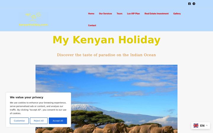 Screenshot of kenyanholiday.com