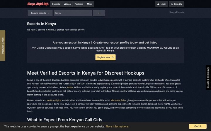 Screenshot of kenyanightlife.com