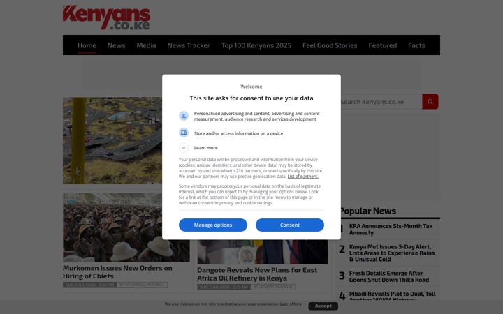 Screenshot of kenyans.co.ke
