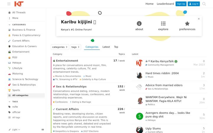 Screenshot of kenyatalk.com