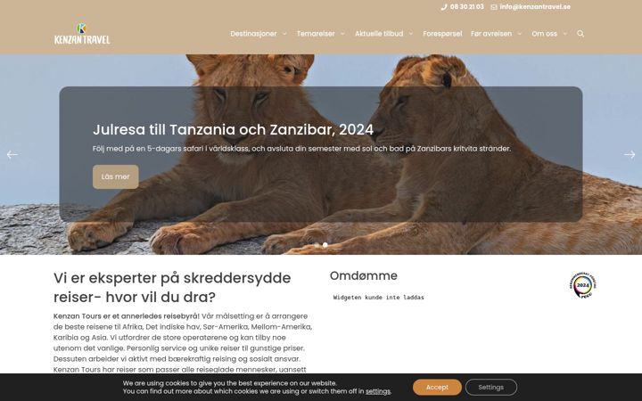 Screenshot of kenzantours.no