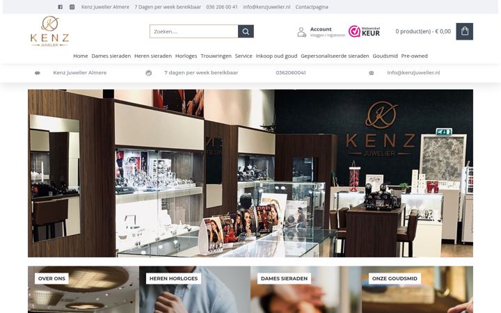 Screenshot of kenzjuwelier.nl