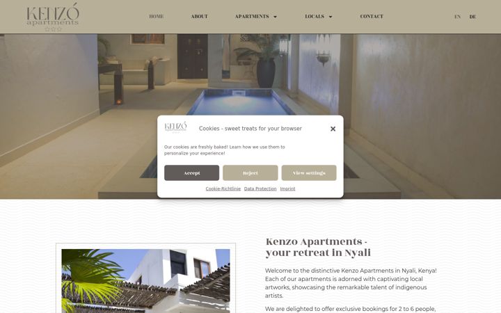Screenshot of kenzoapartments.com