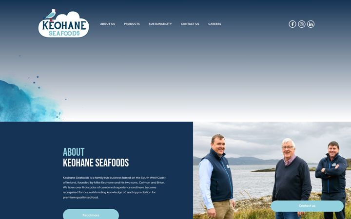 Screenshot of keohaneseafoods.ie