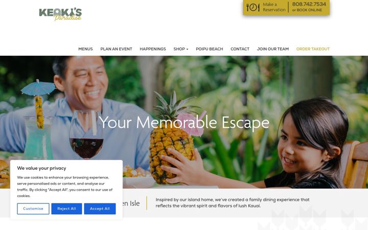 Screenshot of keokisparadise.com