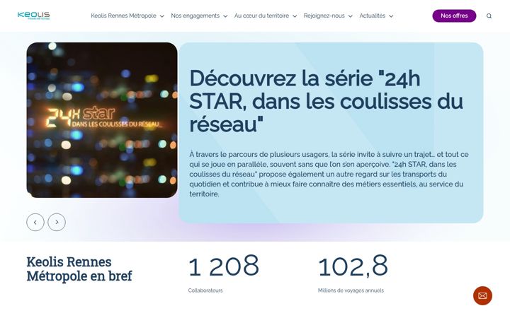 Screenshot of keolis-rennes-metropole.com
