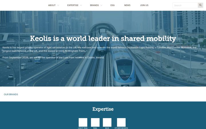 Screenshot of keolis.co.uk