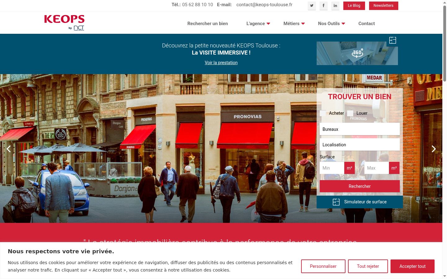 Skjermbilde av samtykkebanneret slik det vises før noen interaksjon