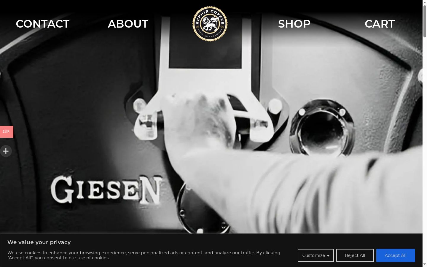 Screenshot of the consent banner shown before any interaction