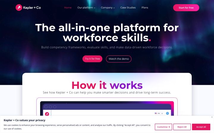 Screenshot of keplerco.io