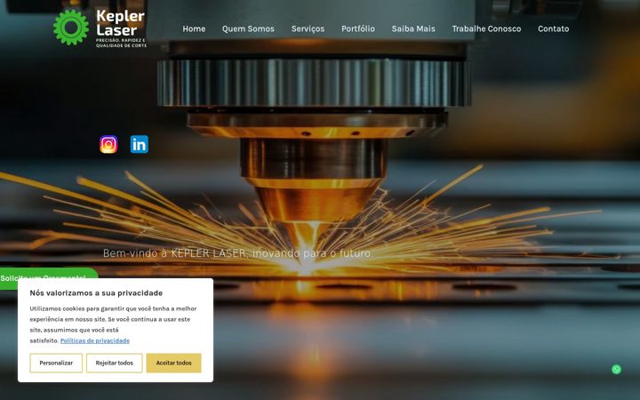 Screenshot of keplerlaser.com.br